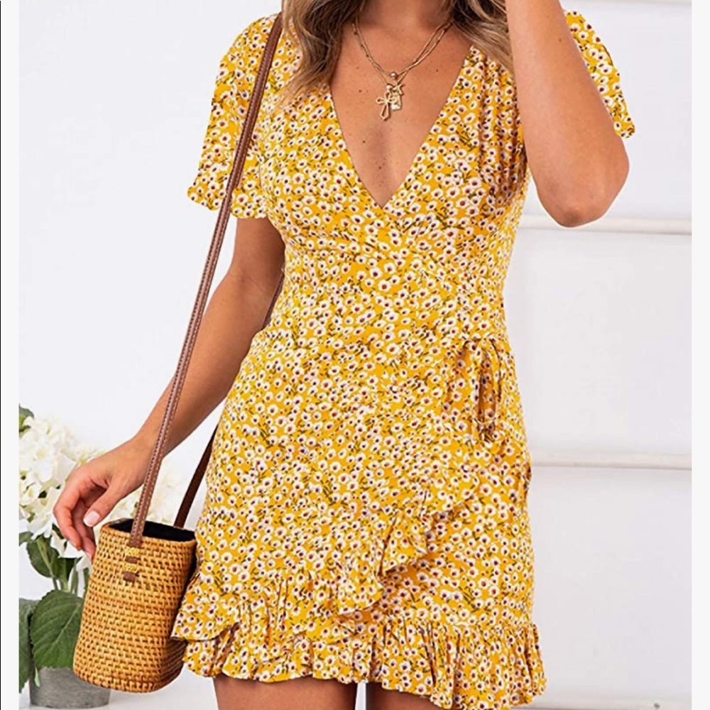 Yellow floral dress